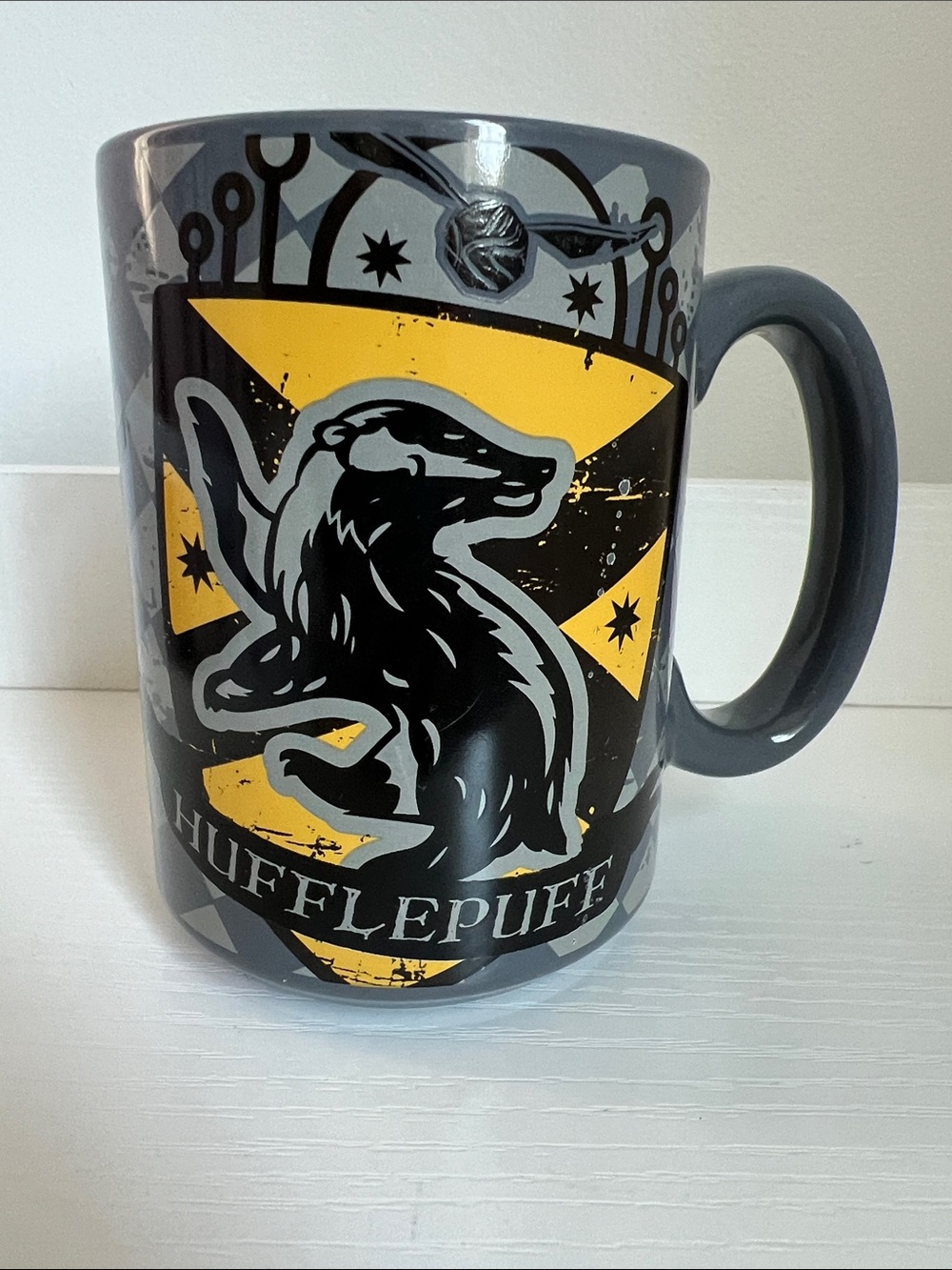 Zak! | Harry Potter Inspired Ceramic 14 oz. Gray & Yellow Mug